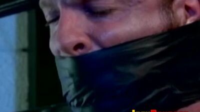 bondage for hunk with tied up blue balls but he enjoys it2